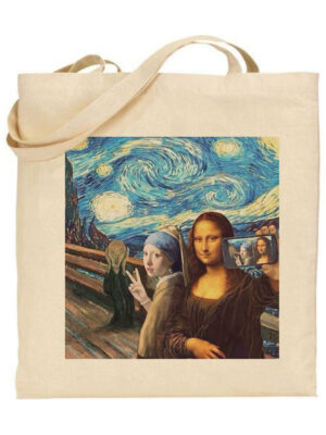 Τσάντα tote/Modern painting, tote bag υφασμάτινη με σχέδιο μοντέρνα τέχνη,πίνακες ζωγραφικής, σέλφι. μόνα λίζα, modern art paintings,Υφασμάτινες τσάντες με σχέδιο,βαμβακερές,tote bags,cotton bags,τσάντες με τύπωμα,στάμπα.