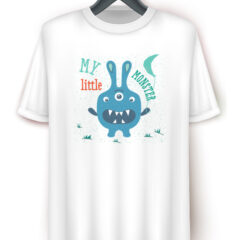 Παιδικό μπλουζάκι/Μy little monster, μπλουζάκι παδικό άσπρο,καλοκαιρινό με σχέδιο τερατάκι,μπλέ ,πλανήτης,για αγόρι,για κορίτσι,στάμπα.