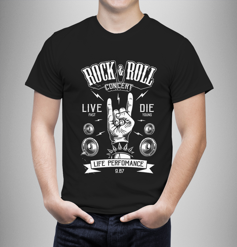 Μπλουζάκι με στάμπα/Rock οn