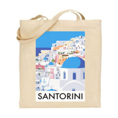 Τσάντα tote/Santorini, tote bag with santorini illustration print. τσάντα με τύπωμα ,Σαντορίνη,ελληνικά νησιά,Υφασμάτινες τσάντες με σχέδιο,βαμβακερές,tote bags,cotton bags,τσάντες με τύπωμα,στάμπα.