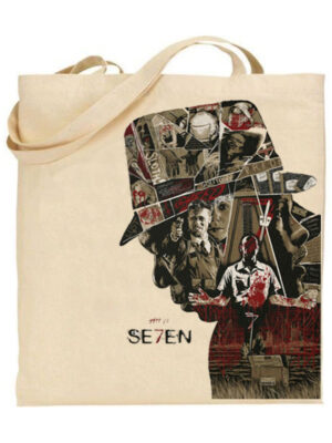 Τσάντα tote/Seven movie, tote bag ,υφασμάτινη ,με στάμπα, απο ταινία τρόμου, seven, morgan freeman,horro movie,thriller,Υφασμάτινες τσάντες με σχέδιο,βαμβακερές,tote bags,cotton bags,τσάντες με τύπωμα,στάμπα.