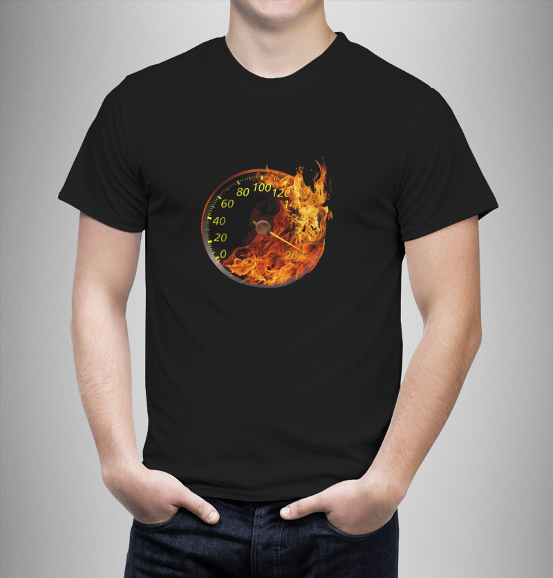Μπλουζάκι με στάμπα/Speedmeter flames