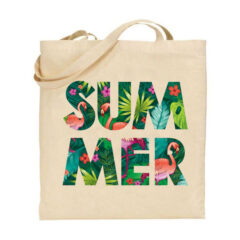 Τσάντα tote/Summer flamingo, υφασμάτινη τσάντα με γράμματα ,μοτίβο εξωτικό,καλοκαίρι. lettering,typography,summer,Υφασμάτινες τσάντες με σχέδιο,βαμβακερές,tote bags,cotton bags,τσάντες με τύπωμα,στάμπα.