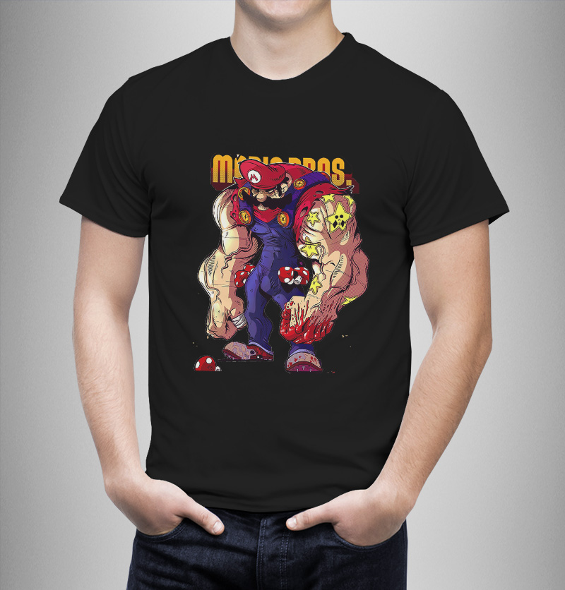 Μπλουζάκι με στάμπα/Mario Supercharged