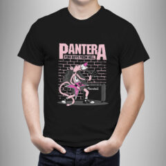 Μπλουζάκι με στάμπα/Pantera, μπλουζάκι καλοκαιρινό κοντομάνικο,μπάντες,μουσική,ρόζ πάνθηρας,μαύρο μπλουζάκι με στάμπα,μπλουζάκι κοντομάνικο,μπλουζάκι με σχέδιο,t-shirt με σχέδιο,ανδρικό t-shirt,βαμβακερό μπλουζάκι.