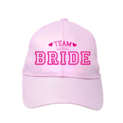 Καπέλο με σχέδιο/Bachelorette-Team bride, Cotton hat for bachelorette,pink lettering,team bride. καπέλο για μπατελορέτ,γάμος,νύφη.
