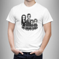 Μπλουζάκι με στάμπα/Adams family, men's t-shirt,with black and white print,adams family,movie,horror,comedy. μπλουζάκι καλοακιρινό,με στάμπα,Οικογένεια Άνταμς,λευκό μπλουζάκι με στάμπα,μπλουζάκι κοντομάνικο,μπλουζάκι με σχέδιο,t-shirt με σχέδιο,ανδρικό t-shirt,βαμβακερό μπλουζάκι.