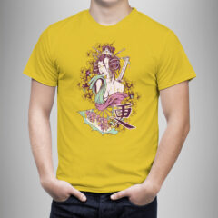 Μπλουζάκι με στάμπα/Geisha tattoo, t-shirt,with geisha print,sword,tattoo,flowers.aesthetic,japanese,μπλουζάκι με στάμπα, τατουάζ, Γιαπωνέζικο στυλ,κίτρινο μπλουζάκι με στάμπα,μπλουζάκι κοντομάνικο,μπλουζάκι με σχέδιο,t-shirt με σχέδιο,ανδρικό t-shirt,βαμβακερό μπλουζάκι
