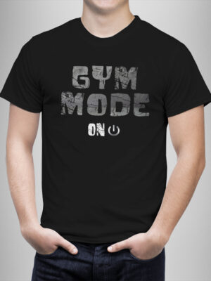 Μπλουζάκι με στάμπα/Gym mode, t-shirt,for gym lovers,lifting,muscles,gym,grey,μπλoυζάκι με σχέδιο για λάτρεις της γυμναστικής,αθλητισμός,μαύρο μπλουζάκι με στάμπα,μπλουζάκι κοντομάνικο,μπλουζάκι με σχέδιο,t-shirt με σχέδιο,ανδρικό t-shirt,βαμβακερό μπλουζάκι.