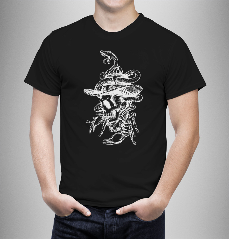 Μπλουζάκι με στάμπα/Scorpion skull