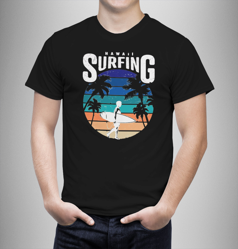 Μπλουζάκι με στάμπα/Hawaii Surfing