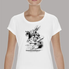 Γυναικείο μπλουζάκι με στάμπα/Alice, vintage style,rabbit,alice in wonderland,μπλουζάκι με τύπωμα, Αλίκη στη χώρα των θαυμάτων,παιδικά,λευκό μπλουζάκι με στάμπα,μπλουζάκι κοντομάνικο,μπλουζάκι με σχέδιο,t-shirt με σχέδιο,ανδρικό t-shirt,βαμβακερό μπλουζάκι.
