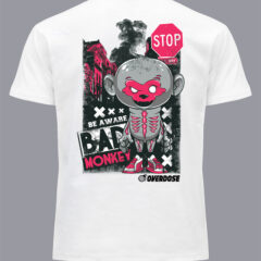 Μπλουζάκι με στάμπα/Bad Monkey, t-shirt with monkey print,city,big city,stop sign,grafitti,animals,λευκό μπλουζάκι με στάμπα,μπλουζάκι κοντομάνικο,μπλουζάκι με σχέδιο,t-shirt με σχέδιο,ανδρικό t-shirt,βαμβακερό μπλουζάκι.
