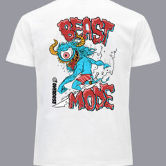 Μπλουζάκι με στάμπα/Beast mode, t-shirt with digital print,blue,monster,surfing,surf,humour,waves,μπλουζάκι με σταμπα,τέρας,σέρφ,άσπρο μπλουζάκι με στάμπα,μπλουζάκι κοντομάνικο,μπλουζάκι με σχέδιο,t-shirt με σχέδιο,ανδρικό t-shirt,βαμβακερό μπλουζάκι.