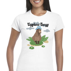 Γυναικείο μπλουζάκι με στάμπα/Capybara energy, μπλουζάκι κοντομάνικο με σχέδιο καπιμπάρα,ζώα,χιουμοριστικό. t-shirt with digital print,capybara,energy,cool.funny,μαύρο μπλουζάκι με στάμπα,μπλουζάκι κοντομάνικο,μπλουζάκι με σχέδιο,t-shirt με σχέδιο,ανδρικό t-shirt,βαμβακερό μπλουζάκι,slow living,funny animals,illustration.