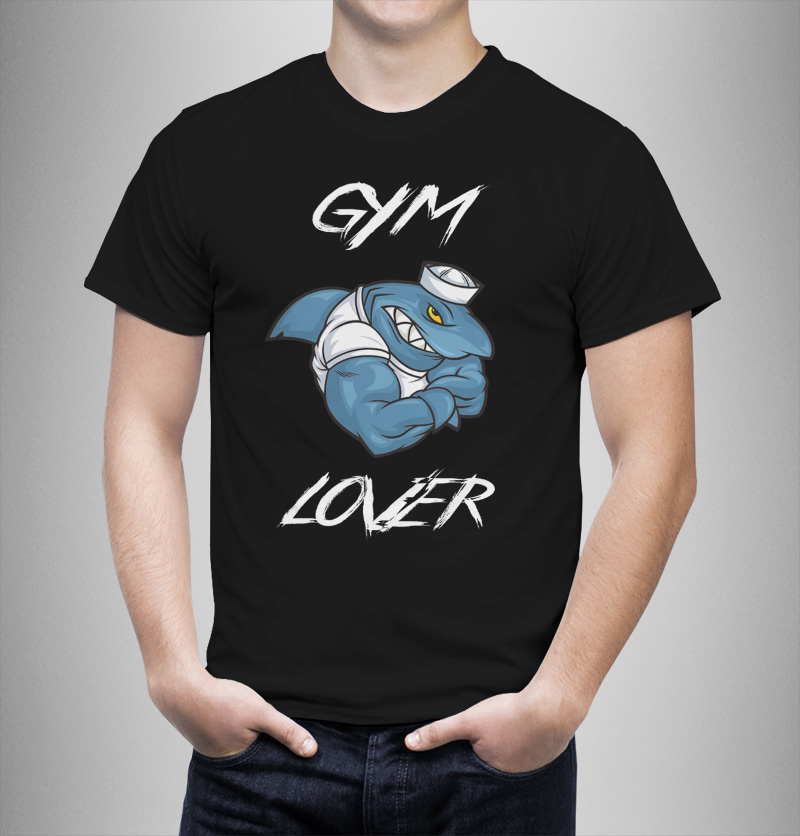 Μπλουζάκι με στάμπα/Gym shark