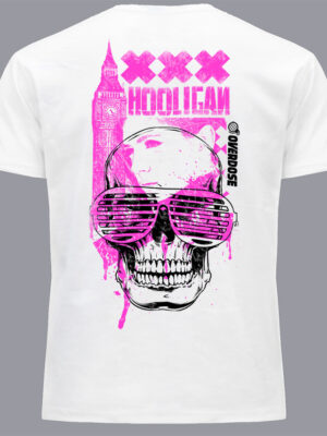 Μπλουζάκι με στάμπα/Hooligan, t-shirt with digital print,skull,neon,pink,glasses,cool.grafitti,μπλουζάκι με τύπωμα,νεκροκεφαλή,λευκό μπλουζάκι με στάμπα,μπλουζάκι κοντομάνικο,μπλουζάκι με σχέδιο,t-shirt με σχέδιο,ανδρικό t-shirt,βαμβακερό μπλουζάκι.