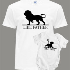 Σετ μπαμπάς γιός/Lion King, matching set,clothing,baby,dad,lion king,disney, Σετάκι με στάμπα,για μπαμπά,γιό,λευκό μπλουζάκι με στάμπα,μπλουζάκι κοντομάνικο,μπλουζάκι με σχέδιο,t-shirt με σχέδιο,ανδρικό t-shirt,βαμβακερό μπλουζάκι.