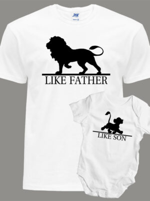 Σετ μπαμπάς γιός/Lion King, matching set,clothing,baby,dad,lion king,disney, Σετάκι με στάμπα,για μπαμπά,γιό,λευκό μπλουζάκι με στάμπα,μπλουζάκι κοντομάνικο,μπλουζάκι με σχέδιο,t-shirt με σχέδιο,ανδρικό t-shirt,βαμβακερό μπλουζάκι.