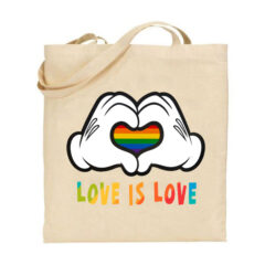 Tσάντα tote/LOVE IS LOVE, tote bag,wit lgbtqi print,disney,mickey,cartoon,oldschool,heart,τσάντα με στάμπα Ντίσνει,σημαία LGBTQI,Υφασμάτινες τσάντες με σχέδιο,βαμβακερές,tote bags,cotton bags,τσάντες με τύπωμα,στάμπα.