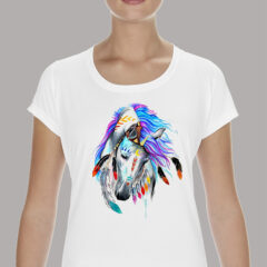 Γυναικείο μπλουζάκι με στάμπα/Watercolor horse, μπλουζάκι με στάμπα,άλογο,πολύχρωμο,πίνακας,ζώα, t-shirt,with beautiful horse print,watercolor