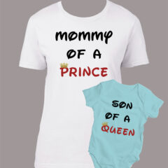 Σετ μαμά-γιός/Disney letters, t-shirt and baby clothes,disney style letters,prince,queen. μαμά,γιός,μπλουζάκι με τύπωμα,Ντίσνει,σετ.