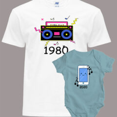 Σετ μπαμπάς γιός/Μusic evolution, μπλουζάκι και φορμάκι,για μπαμπά-γιό,με τύπωμα. family,father,son,digital print,music,stereo,mobile,μπλουζάκι με τύπωμα,ροκ,acdc,συγκρότημα,μουσική,λευκό μπλουζάκι με στάμπα,μπλουζάκι κοντομάνικο,μπλουζάκι με σχέδιο,t-shirt με σχέδιο,ανδρικό t-shirt,βαμβακερό μπλουζάκι.