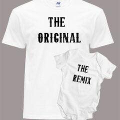 Σετ μπαμπάς γιός/Οriginal-remix, matching set father and son,τύπωμα,στάμπα,σετάκι,οικογένεια,λευκό μπλουζάκι με στάμπα,μπλουζάκι κοντομάνικο,μπλουζάκι με σχέδιο,t-shirt με σχέδιο,ανδρικό t-shirt,βαμβακερό μπλουζάκι.