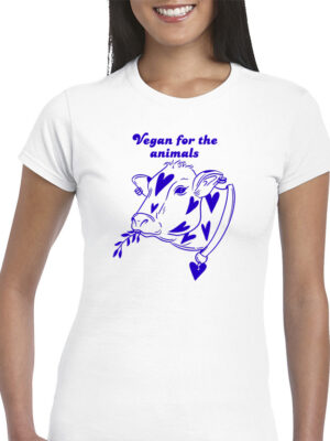 Γυναικείο μπλουζάκι με στάμπα/Vegan cow, women's t-shirt with animal print,cow,hearts,blue,line art,vegans. μπλουζάκι κοντομάνικο με σχέδιο για βίγκαν,χορτοφάγους,φυσιολάτρεις,λευκό μπλουζάκι με στάμπα,μπλουζάκι κοντομάνικο,μπλουζάκι με σχέδιο,t-shirt με σχέδιο,ανδρικό t-shirt,βαμβακερό μπλουζάκι.