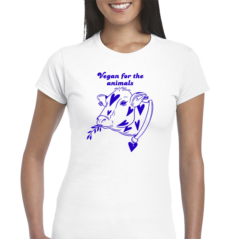 Γυναικείο μπλουζάκι με στάμπα/Vegan cow