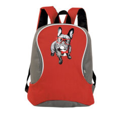 Σχολική τσάντα/French Bulldog, Tσάντα σχολική κόκκινη,με σχέδιο,σκυλάκι,french bulldog,σχολικές τσάντες,σχολείο,παιδικές τσάντες,backpack.