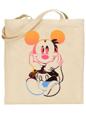 Τσάντα tote/Mickey sunset, Τσάντα με σχέδιο Μίκυ Μάους,καρτούν,disney,Ταάντα με σχέδιο,μίκυ μάους,disney,Υφασμάτινες τσάντες με σχέδιο,βαμβακερές,tote bags,cotton bags,τσάντες με τύπωμα,στάμπα.