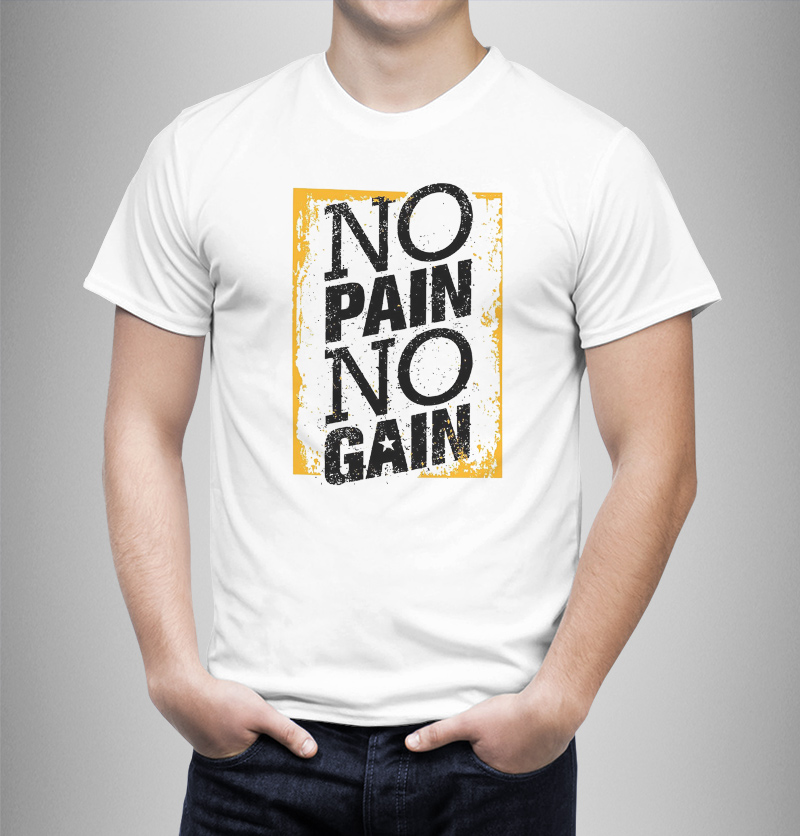 Μπλουζάκι με στάμπα/Νο pain no gain