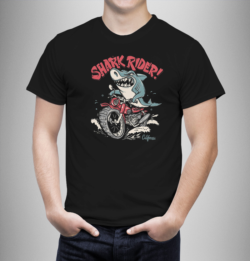 Μπλουζάκι με στάμπα/Shark ride