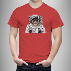 Μπλουζάκι με στάμπα/Monkey astronaut, Μπλουζάκι με τύπωμα,monkey ,astronaut,μαιμού,αστροναύτης,διάστημα.κόκκινο μπλουζάκι με στάμπα,μπλουζάκι κοντομάνικο,μπλουζάκι με σχέδιο,t-shirt με σχέδιο,ανδρικό t-shirt,βαμβακερό μπλουζάκι.
