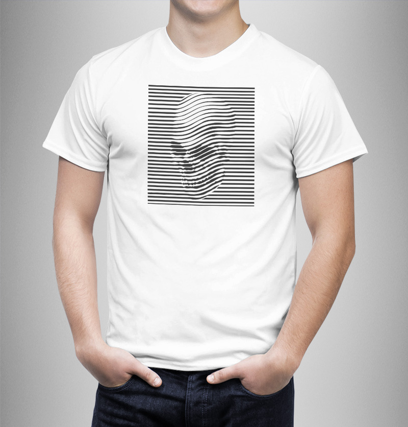 Μπλουζάκι με στάμπα/Striped skull