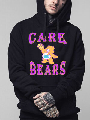 Ανδρικό φούτερ/Care bears basketball Φούτερ μάυρο, με σχέδιο,care bears,basketball,basket,cartoon,φούτερ με κουκούλα-τσέπη,φούτερ ανδρικά,χειμερινή μόδα.