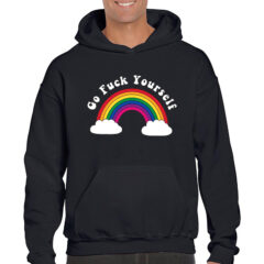 Ανδρικό φούτερ/Rainbow talks, Φούτερ μαύρο,με τύπωμα,ουράνιο τόξο,quote,rainbow,φούτερ με στάμπα,φούτερ ανδρικό,rainbow,lgbtqi.
