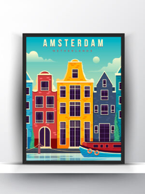 Καμβάς με σχέδιο/Amsterdam 30x40, Eκτύπωση σε καμβά,καμβάς με σχέδιο,ψηφιακή εκτύπωση σε καμβά,canvas,printedcanvas,Amsterdam,Nederlands