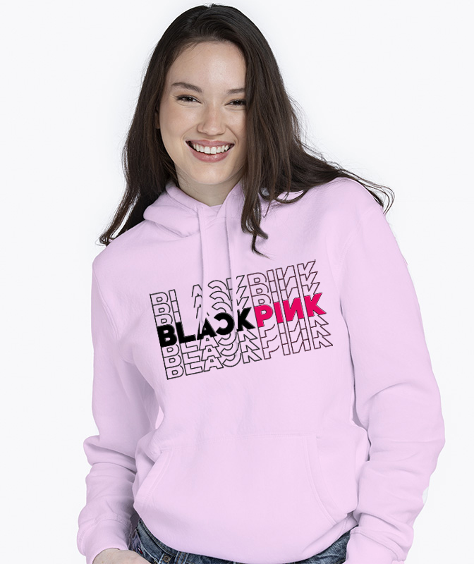 blackpink repetitive typography,hoodie