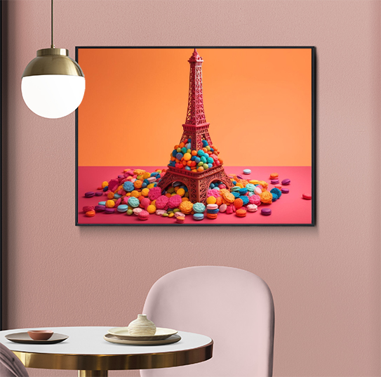 Καμβάς με σχέδιο/Eiffel tower candies 90×50