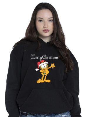 Γυναικείο φούτερ/Christmas Garfield, χριστούγεννα,χριστουγεννιάτικα,χριστουγεννιάτικο φούτερ,χριστουγεννιάτικο φουτερ με στάμπα,φούτερ με σχέδιο,φούτερ με τύπωμα,γιορτινό φούτερ,seasonal,christmas,christmas sweater,christmas hoodie,garfield,cartoon,cat