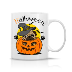 Κούπα με σχέδιο/Halloween Pug , κούπα με σχέδιο,pug,dogs,dog love,pumpkin,horror,thriller,halloween,κούπα με εκτύπωση,κούπα με στάμπα,κούπες,πορσελάνινη κούπα,άσπρη κούπα,λευκή κούπα,κούπες με σχέδιο για δώρο.