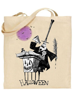 Tσάντα tote/Halloween fright, Υφασμάτινες τσάντες με σχέδιο,βαμβακερές,tote bags,cotton bags,τσάντες με τύπωμα,στάμπα,halloween,the nightmare before christmas,nightmare,spooky,χάλογουιν.