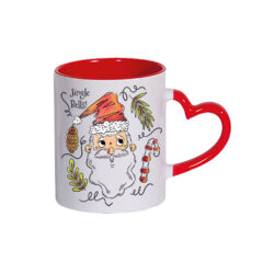 Κούπα με σχέδιο/Happy santa, κούπα με σχέδιο,κούπα με εκτύπωση,κούπα με στάμπα,κούπα πορσελάνινη,λευκή κούπα,christmas,χριστούγεννα,χριστουγεννιάτικες κούπες