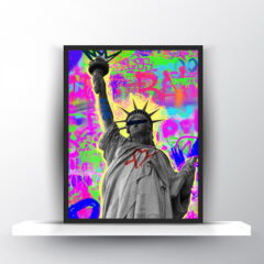Καμβάς με σχέδιο/New york urban 58x39,καμβάς με σχέδιο,ψηφιακή εκτύπωση σε καμβά,canvas,printedcanvas,new york,new york statue,streetstyle,grafitti.