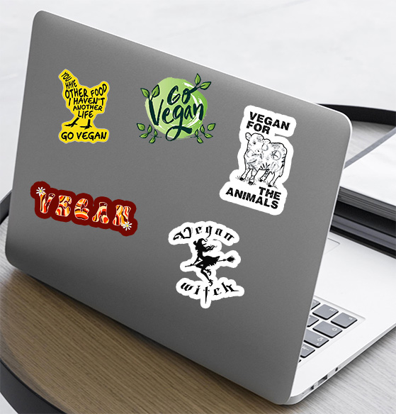 vegan laptop stickers