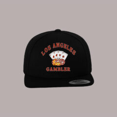 Καπέλο με σχέδιο/Los Angeles Gambler, καπέλο με στάμπα,καπέλο με εκτύπωση,καπέλο με σχέδιο,μάυρο καπέλο,snapback hat,straight,cup,hat,black hat,printed hat,Los Angeles,usa,america