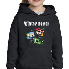 Παιδικό φούτερ/Powerpuff girls winter, Φούτερ παιδικό,μάυρο, με σχέδιο,γάτες,cats,cat lovers,animals,cartoon,,παιδικό φούτερ με στάμπα,για αγόρι,για κορίτσι,χειμερινά φούτερ.