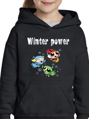 Παιδικό φούτερ/Powerpuff girls winter, Φούτερ παιδικό,μάυρο, με σχέδιο,γάτες,cats,cat lovers,animals,cartoon,,παιδικό φούτερ με στάμπα,για αγόρι,για κορίτσι,χειμερινά φούτερ.